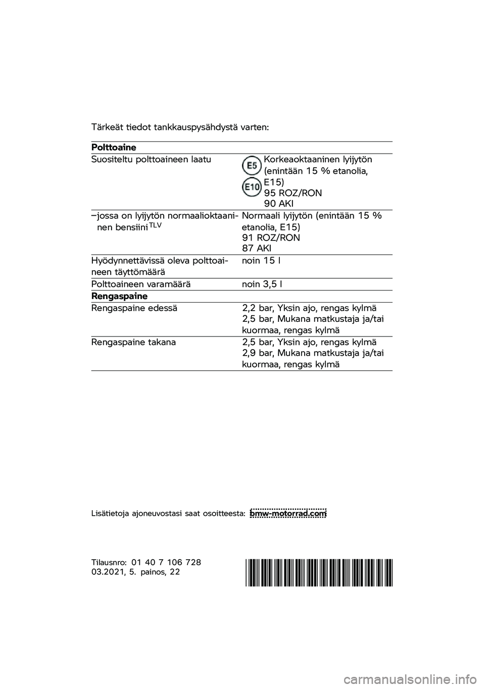 BMW MOTORRAD F 850 GS 2021  Käsikirja (in Finnish) �%��
��
��	 �	��
���	 �	������\f�\b���\b�����\b�	� �"��
�	�
��;
���������\b�	
�9�\f��\b��	�
��	�\f ����	�	�����
�
� ����	�\f�:��
��
����	������
� �