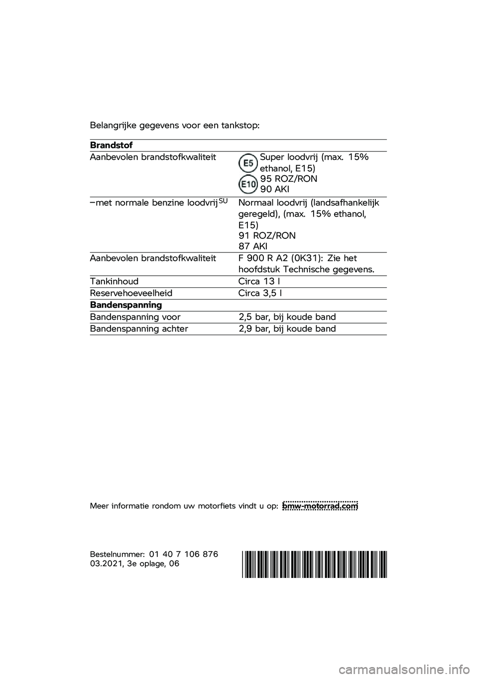 BMW MOTORRAD F 900 R 2021  Handleiding (in Dutch) �/����
�\f�\b���� �\f��\f����
� ����\b ���
 �	��
���	���8
�������\b�	�

���
�������
 ��\b��
���	��������	���	�9�
���\b ������\b�� �"���:�& �