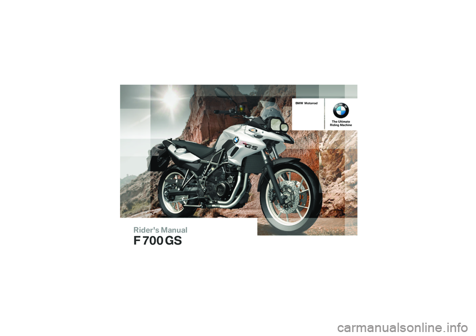 BMW MOTORRAD F 700 GS 2013  Riders Manual (in English) 