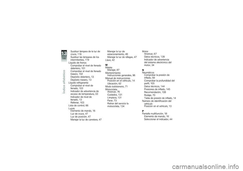 BMW MOTORRAD F 700 GS 2013  Manual de instrucciones (in Spanish) �,�
�����
��	 �� �
���	� �� �� ��
� ����	�
��� �/�/�7
�,�
�����
��	 ��� �� �
���	�� �� ��������	�
�������� �/�/�5
�"��\f�
��� �� ��	�����-