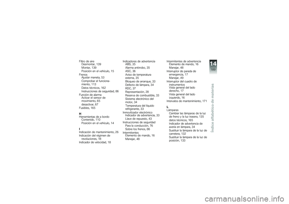 BMW MOTORRAD F 700 GS 2014  Manual de instrucciones (in Spanish) �>����	� �� ���	��!���
�����	�" �.�0�3
������	�" �.�0�3
�������&� �� �� ������
���" �.�2
�>�	�����+�(�
����	 �
������" �2�0
�8��
��	����	 �� �