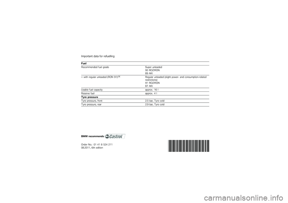 BMW MOTORRAD F 800 ST 2011  Riders Manual (in English) 
�5���\b����� �	��� ��\b� ��
���
�����
���\f�
��
��\b���
��	�
�	 ���
� ����	�
 ����
� ����
��	�
�	�6�7 ��8�9� ��8�)��6 �3�:�5
�*���
 ��
����� ���