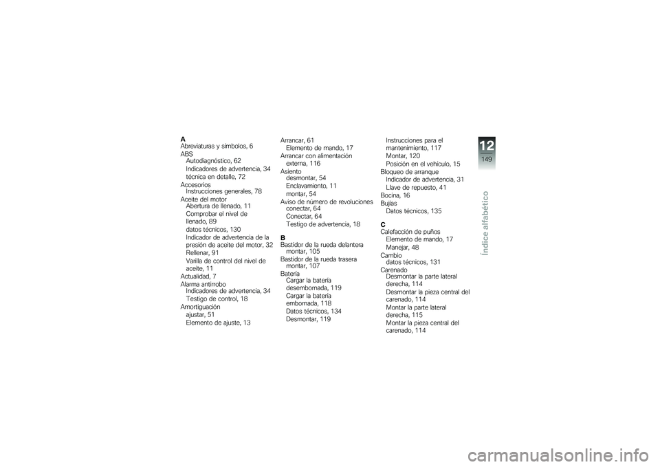BMW MOTORRAD F 800 ST 2011  Manual de instrucciones (in Spanish) 
�5�9�.��
� ������� �) ����.�\b��\b��* �D
�9�7��9���\b�	���,�������\b�* �D�5
�B��	����	�\b��
� �	�
 ��	� �
���
�����* �H�E
��#����� �
� �	�
�����
�* �C�