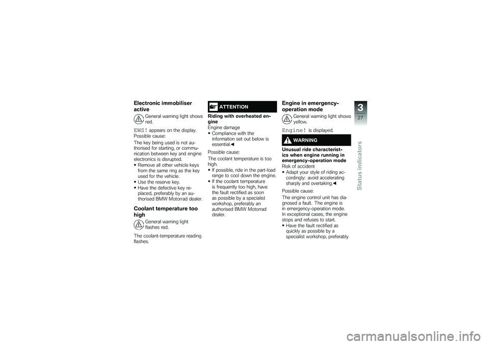 BMW MOTORRAD S 1000 XR 2017  Riders Manual (in English) �-��������� �����������
�����!�
�1�����	� ��	����� �����
 �����
����
��	��
 �	� � ��	�� �� �
�� ���� ��	�
�
�������� ��	����I