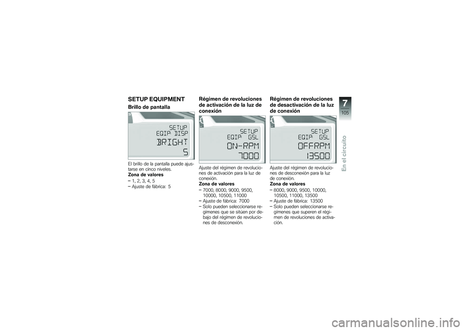 BMW MOTORRAD S 1000 XR 2017  Manual de instrucciones (in Spanish) ��+�-�I�9 �+�P�I��9�
�+�5�-
������ �� �=�	���	���	
�%� ��	���� �� �� �������� ��
��� ��(�
��
���	�� �� ����� ��������
�R���	 �� ��	���