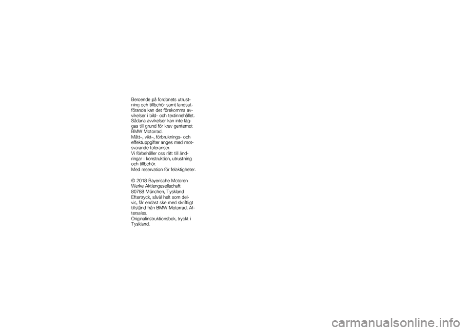 BMW MOTORRAD S 1000 XR 2018  Instruktionsbok (in Swedish) �%�����\f�� ��& ������\f���
 �
���
�
��#�\f��\f� ���\b �����(��\b� � �
�	�� ��	�\f��
�
��#�� ��	�\f�� ��	�\f ��� �� �������	 �	��#������
�� � �(