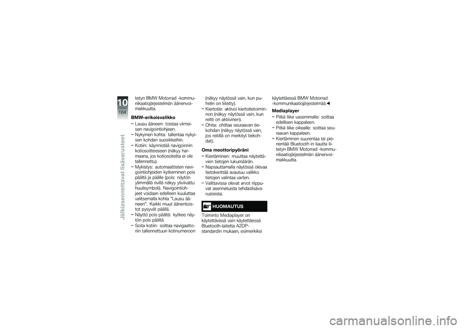 BMW MOTORRAD S 1000 XR 2018  Käsikirja (in Finnish) ����� �\f�
� �
������� �$���\b�\b�
���������������	����\b�� ����������\b����
�
����
��\f�
�+�����	����
�\b����	
���
�	�
 �������D �