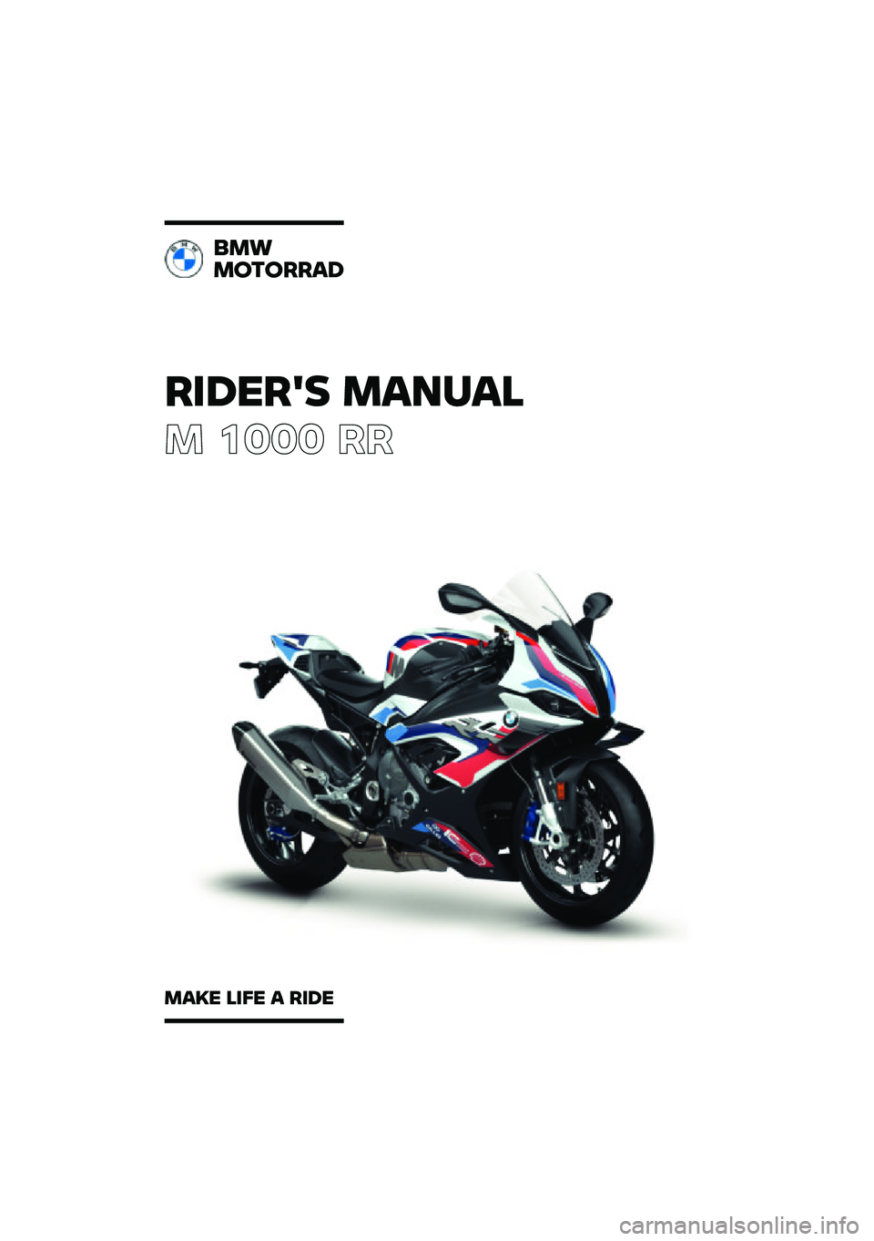 BMW MOTORRAD M 1000 RR 2021  Riders Manual (in English) 