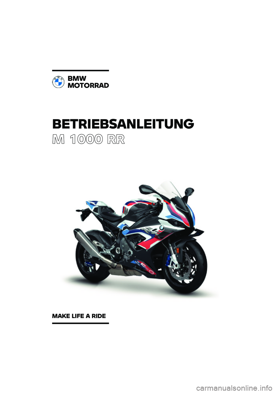 BMW MOTORRAD M 1000 RR 2021  Betriebsanleitung (in German) 