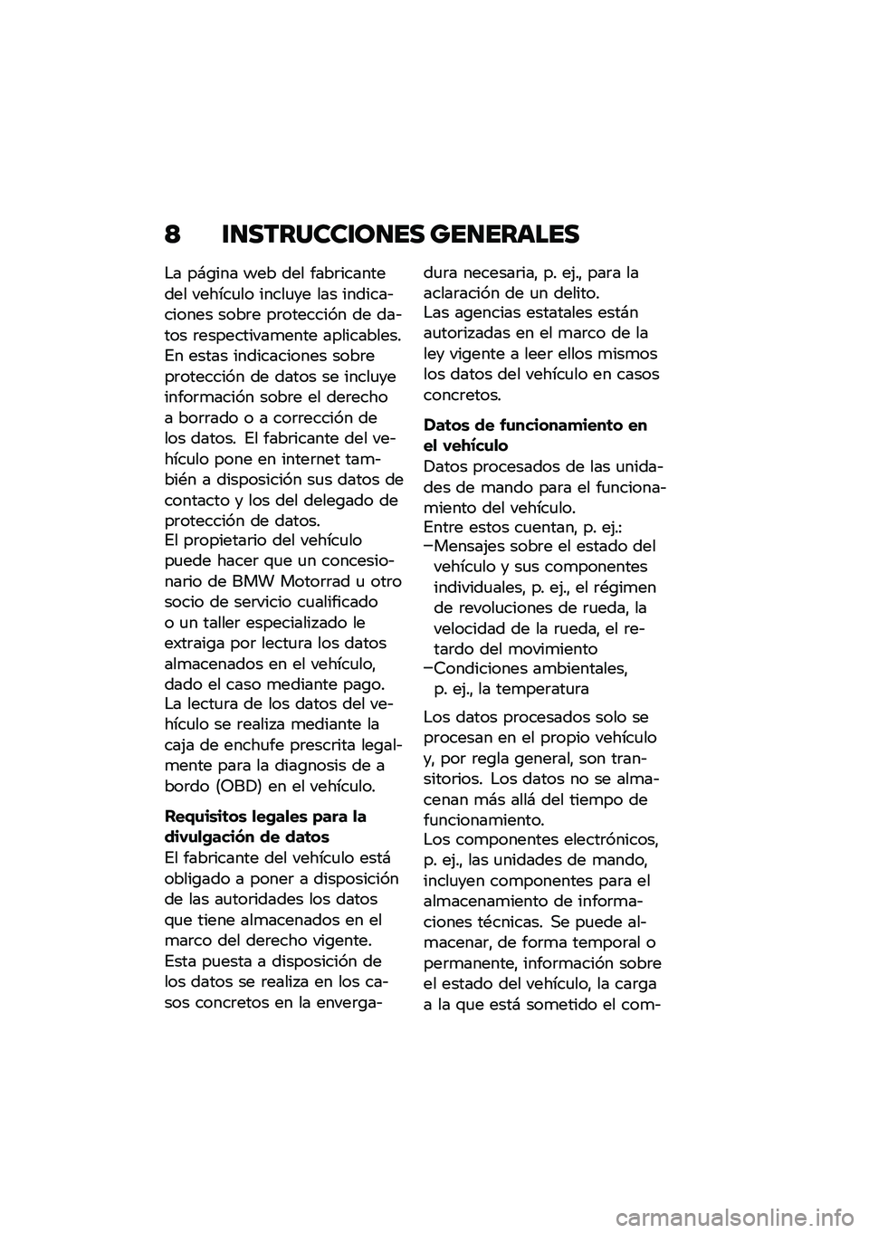 BMW MOTORRAD M 1000 RR 2021  Manual de instrucciones (in Spanish) �> �\f�
�������\f��
�� ���
������
�$� ��#�\b��� �<�� ��� ����	��������� ������
�� �����
�� ��� �������&������ ����	� ��	����