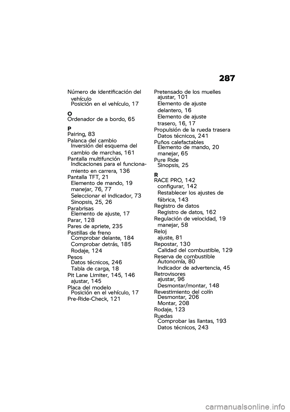 BMW MOTORRAD M 1000 RR 2021  Manual de instrucciones (in Spanish) ��>�<
��-�
��	� �� �������������� ���������
���������� �� �� ������
���" �C�P
��5�	�������	 �� � ���	���" �K�G
�����	���\b�" �N�>�