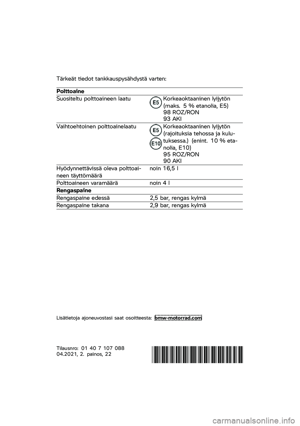 BMW MOTORRAD M 1000 RR 2021  Käsikirja (in Finnish) �%��
��
��	 �	��
���	 �	������\f�\b���\b�����\b�	� �"��
�	�
��;
���������\b�	
�9�\f��\b��	�
��	�\f ����	�	�����
�
� ����	�\f�:��
��
����	������
� �