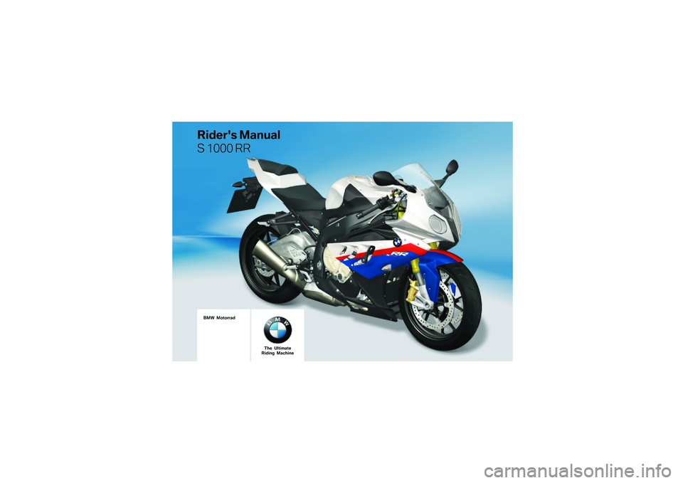 BMW MOTORRAD S 1000 RR 2010  Riders Manual (in English) 