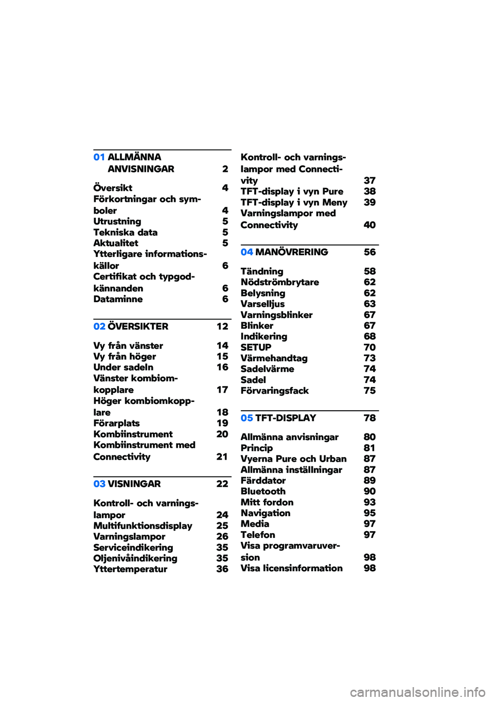 BMW MOTORRAD C 400 GT 2020  Instruktionsbok (in Swedish) �	��
�������
�
���������
� �
�������� � �"�#���$���%��%�&�� �$�(�) ��*�+�,�-�$�.�� � �/���0���%��%�& �1�3���%���� �4��� �1�
���0��.���� �1�5��