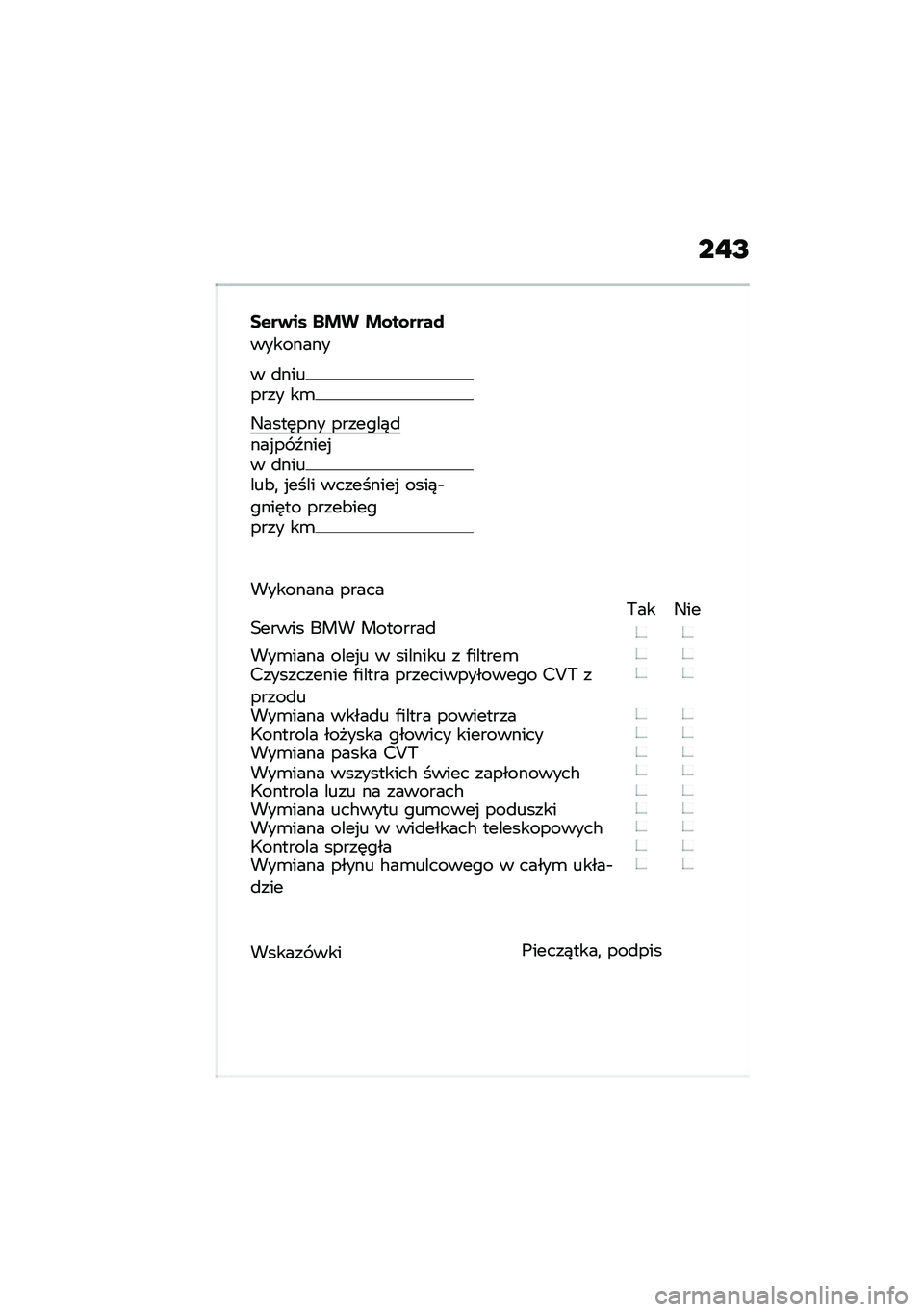 BMW MOTORRAD C 400 X 2021  Instrukcja obsługi (in Polish) ��"�I
��$��)�� ��&� �&�\f��\f����
��������
� �
������� ��\b
�9����	��� �������)�
���%�� �E����%� �
������&�
 �%���� ���������% ����)