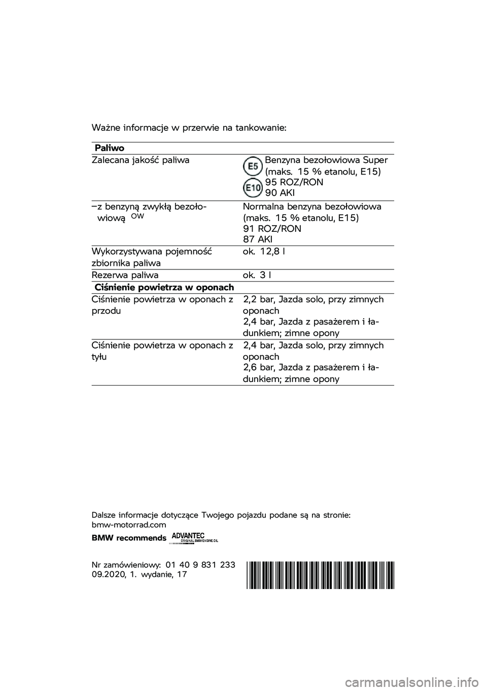 BMW MOTORRAD C 400 X 2020  Instrukcja obsługi (in Polish) �!��"�\f� ��\f���
�	���� � ��
���
��� �\f� �
��\f�����\f���;
������
�.������\f� �����$� �������4��\f���\f� �:����-������ �<�\b���
��	��