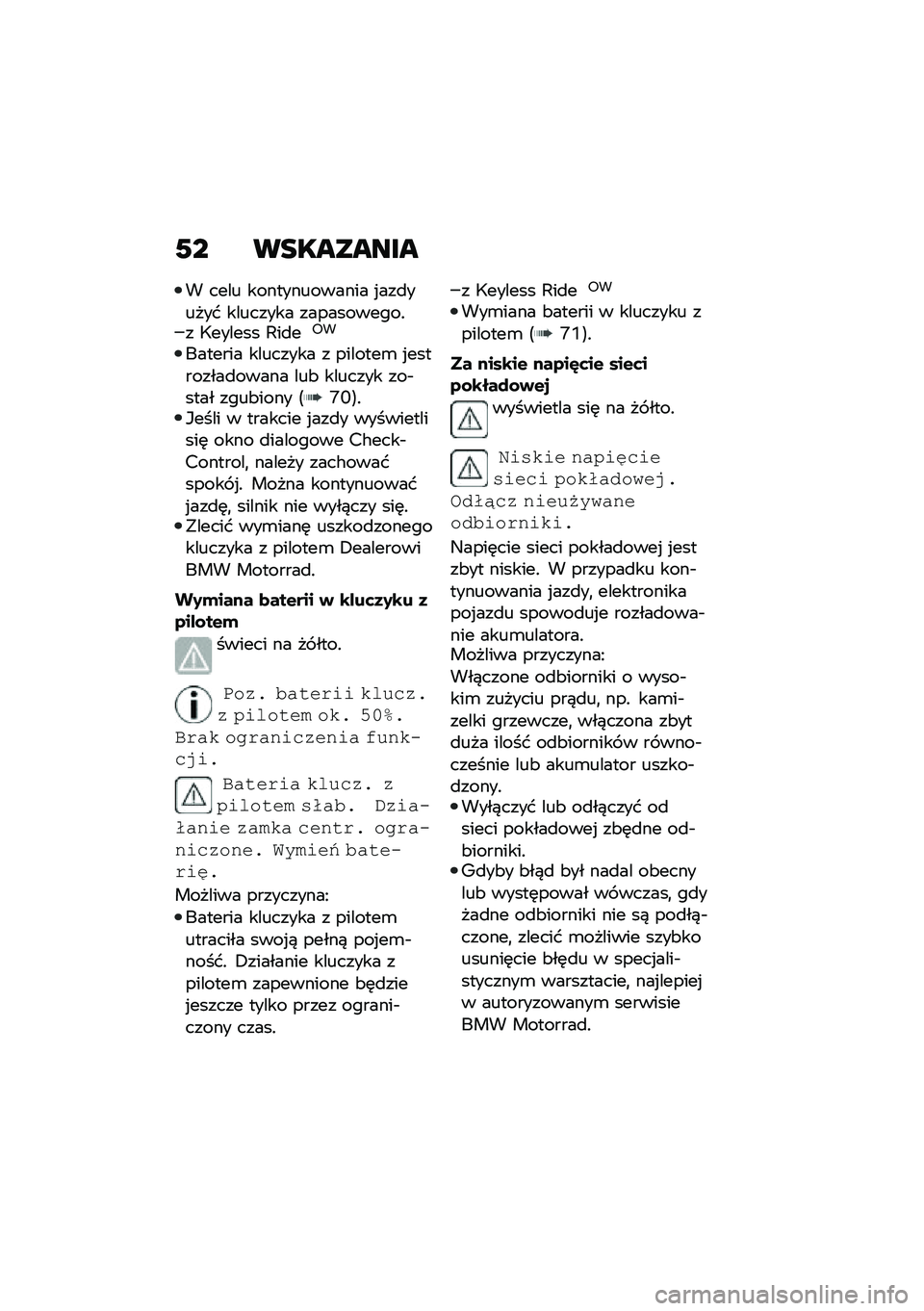 BMW MOTORRAD C 400 X 2020  Instrukcja obsługi (in Polish) �2� ���������
� ���� ������������� �%���
����� �������� �����������!� �<������ �,��
��;�
������� �������� � �������