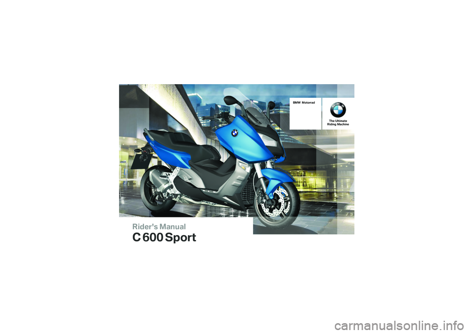 BMW MOTORRAD C 600 SPORT 2014  Riders Manual (in English) 