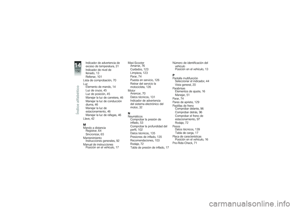 BMW MOTORRAD C 600 SPORT 2014  Manual de instrucciones (in Spanish) �6��������	 �� �����	������ �������� �� ���
���	���
�	�� �-�+
�6��������	 �� ����� ���������� �+�-
�?�������	� �+�*�+
����� ��