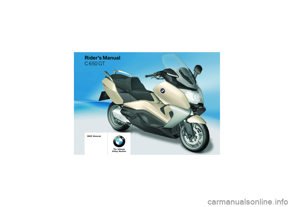 BMW MOTORRAD C 650 GT 2012  Riders Manual (in English) 