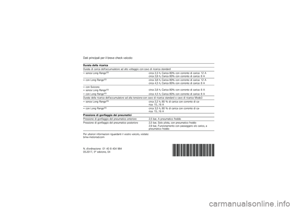BMW MOTORRAD C EVOLUTION 2017  Libretto di uso e manutenzione (in Italian) �6��� �$�
��
���$��� �$��
 �� �!�
��� ��&���3 ��������7
��
��
��
 �	����
 ����
����
�6��
���
 ��  ���
���  ����������	������
�  ��  �