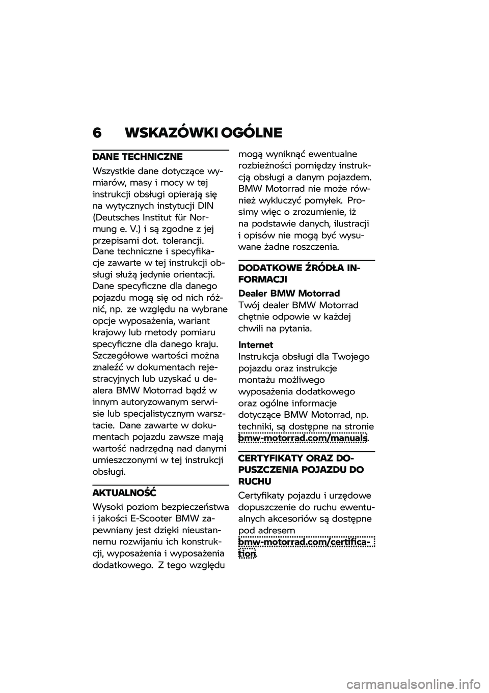 BMW MOTORRAD CE 04 2021  Instrukcja obsługi (in Polish) �4 ��������� ������
�2��� ���?�T���?���
��������� �
��� �
������)�� ���$�\b���� ��
 �\b��� � �\b��� � ���%���������%� ��&�����