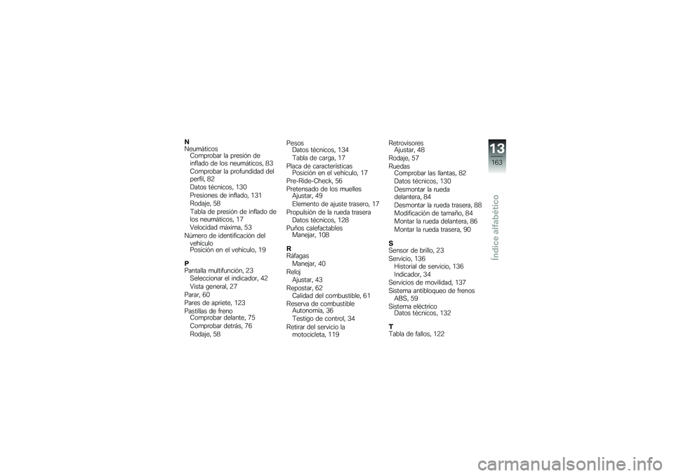 BMW MOTORRAD G 310 GS 2018  Manual de instrucciones (in Spanish) �5���
�
�#������8��
��	����	 �� ��	����&� ��������� �� ��� ���
�
�#������" �2�3
�8��
��	����	 �� ��	���
������ ������	����" �2�:
�!���
