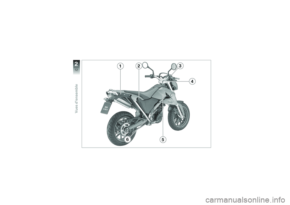 BMW MOTORRAD G650 XMOTO 2007  Livret de bord (in French) 212zVues densemble 