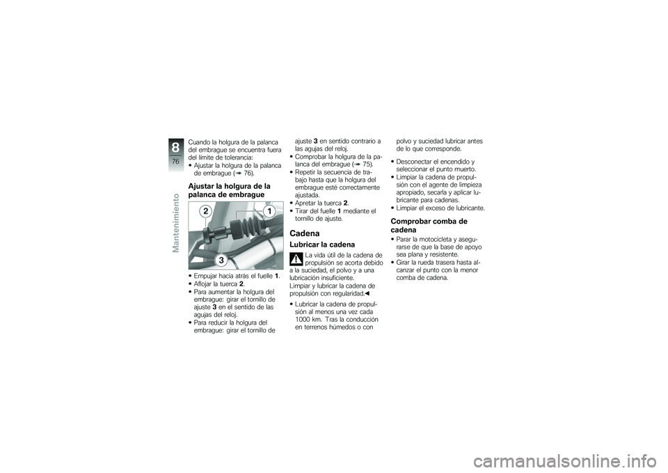 BMW MOTORRAD G 650 GS Sertão 2014  Manual de instrucciones (in Spanish) �7�
���� �� ����\b�
�	� �� �� ���������� ��
��	��\b�
� �� ����
����	� ��
��	���� ���
��� �� �����	������I
�+�(�
����	 �� ����\b�
�	�
