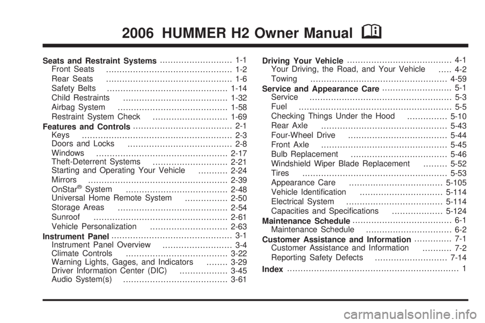 HUMMER H2 2006  Owners Manual 