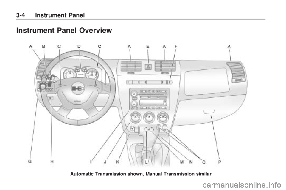 HUMMER H3 2009 Owners Manual Instrument Panel Overview
Automatic Transmission shown, Manual Transmission similar
3-4 Instrument Panel HUMMER H3 2009 Owners Manual Instrument Panel Overview
Automatic Transmission shown, Manual Transmission similar
3-4 Instrument Panel