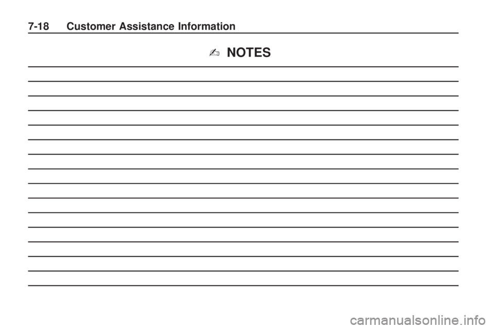 HUMMER H3 2009  Owners Manual ✍NOTES
7-18 Customer Assistance Information 