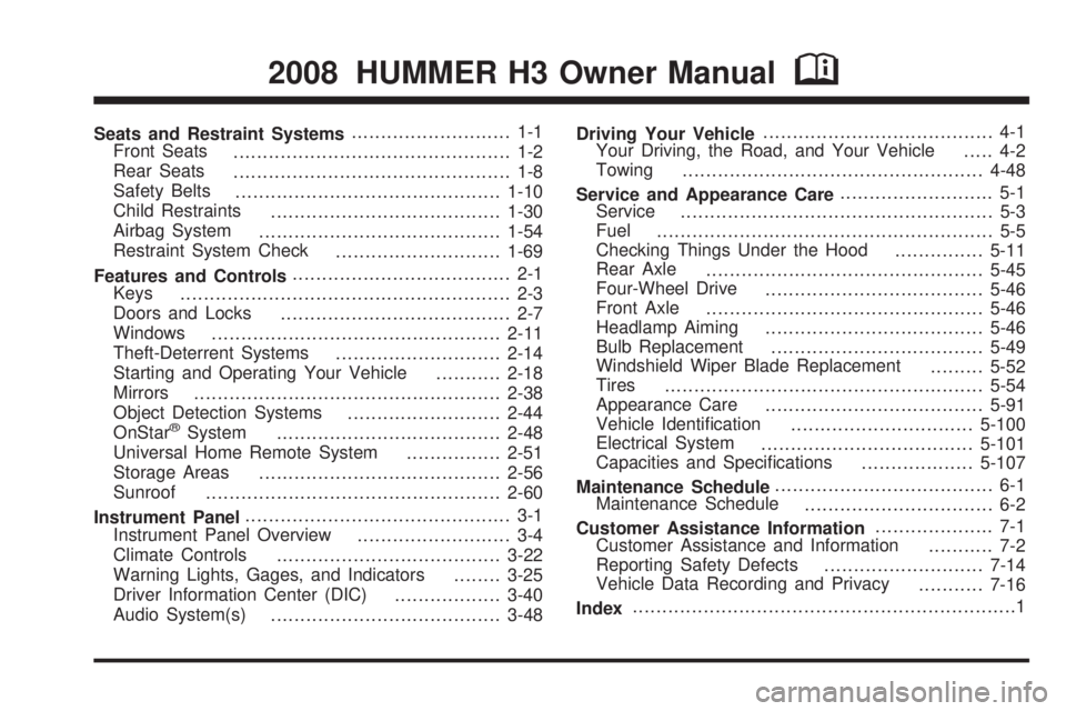 HUMMER H3 2008  Owners Manual 