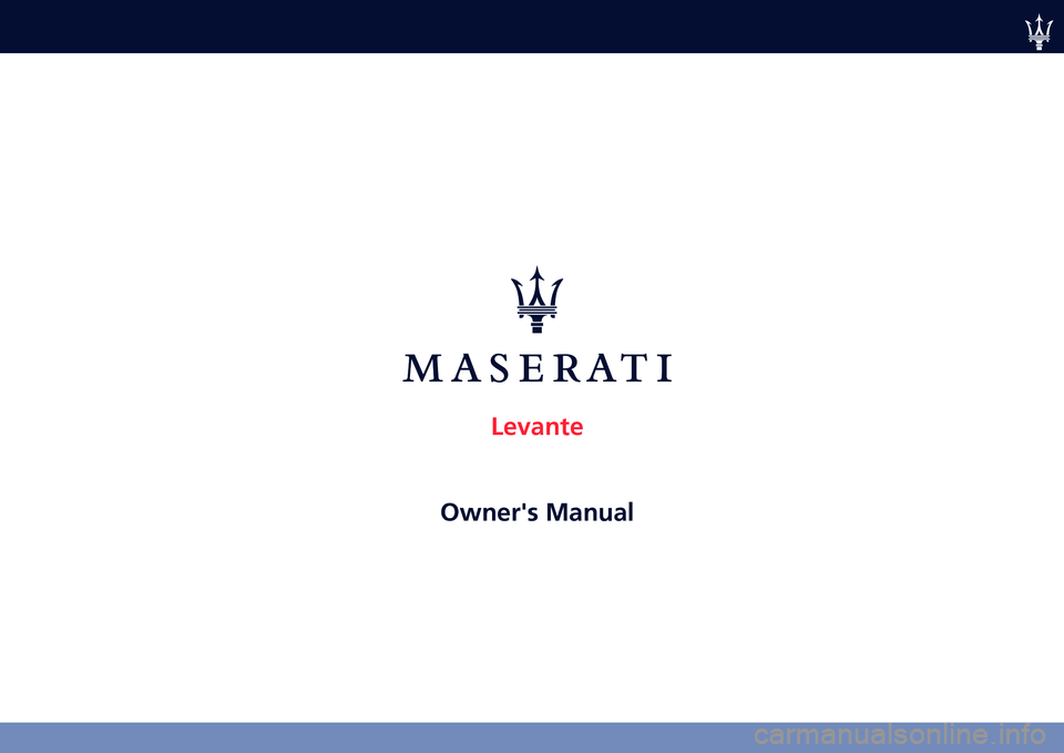 MASERATI LEVANTE 2020  Owners Manual �	�
���
��

���
�
��� ���
���    