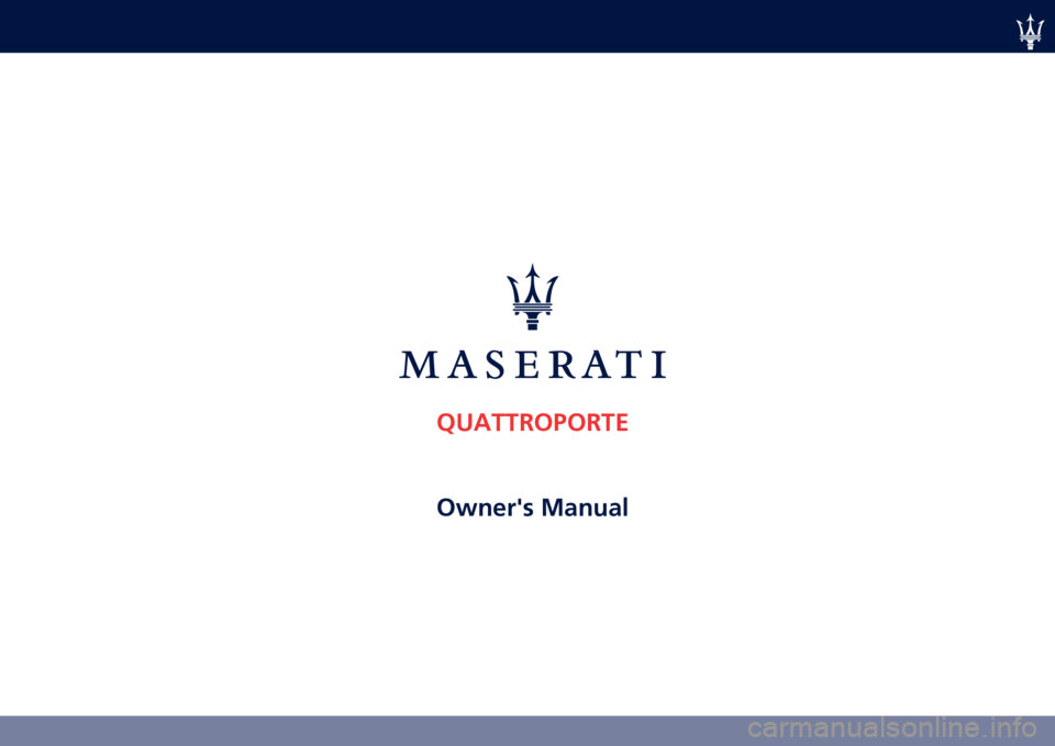 MASERATI QUATTROPORTE 2020  Owners Manual �	�
������
����
������� ������    