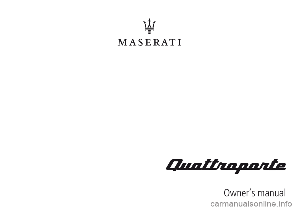 MASERATI QUATTROPORTE 2019  Owners Manual 