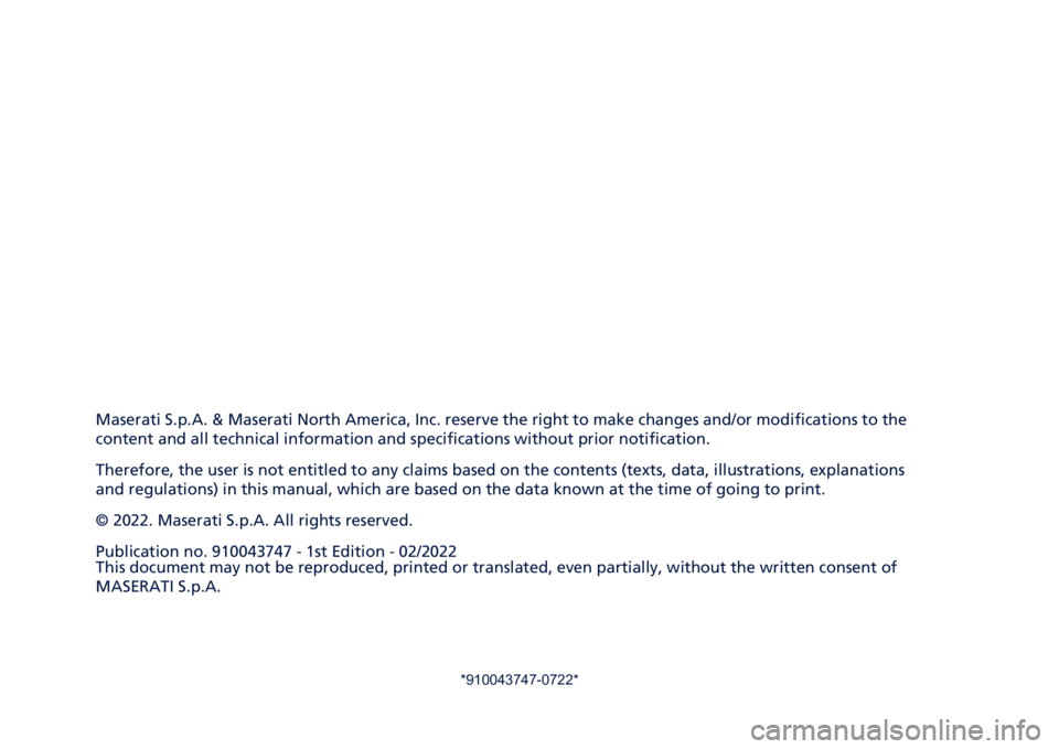 MASERATI GHIBLI 2022  Owners Manual �����������	���
�
�
�
�,������� �����2� �N �,������� �F���� �2������� �/�	�� ������
� ��� ���
�� �� ���� ����	�
�� ��	��$�� �
