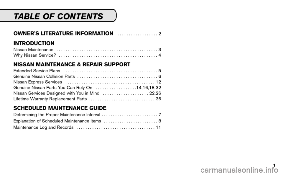 NISSAN VERSA HATCHBACK 2009 1.G Service And Maintenance Guide 