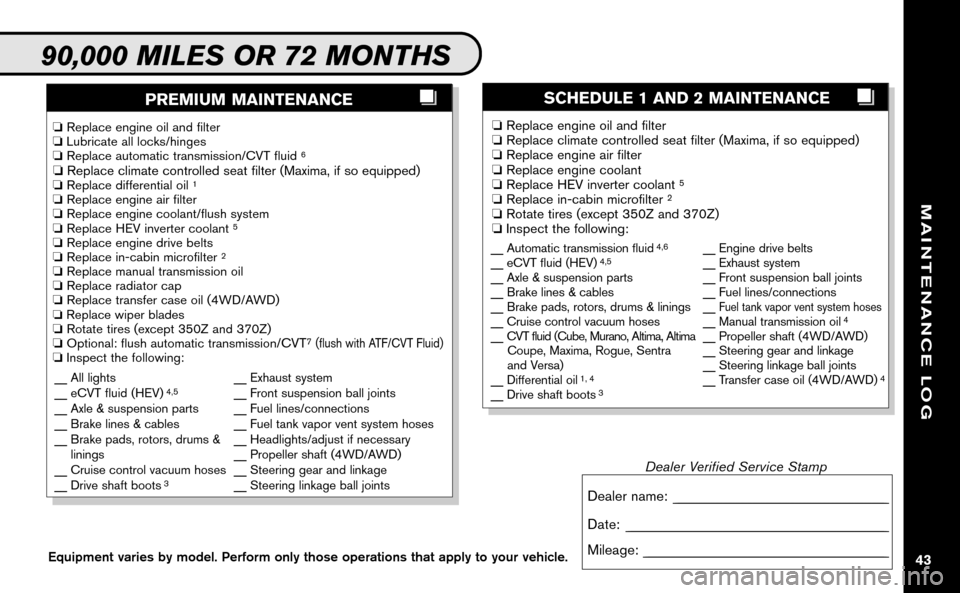 NISSAN ALTIMA COUPE 2009 D32 / 4.G Service And Maintenance Guide 