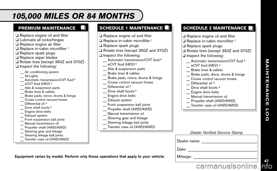 NISSAN ALTIMA COUPE 2009 D32 / 4.G Service And Maintenance Guide 