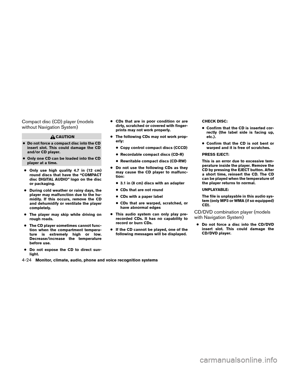 NISSAN ALTIMA HYBRID 2010 L32A / 4.G Owners Manual NISSAN ALTIMA HYBRID 2010 L32A / 4.G Owners Manual, Page 183