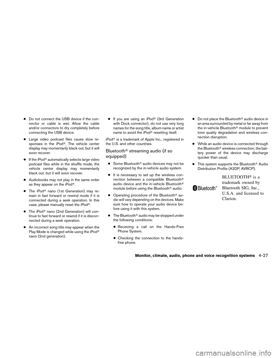 NISSAN ALTIMA HYBRID 2010 L32A / 4.G Owners Manual NISSAN ALTIMA HYBRID 2010 L32A / 4.G Owners Manual, Page 186