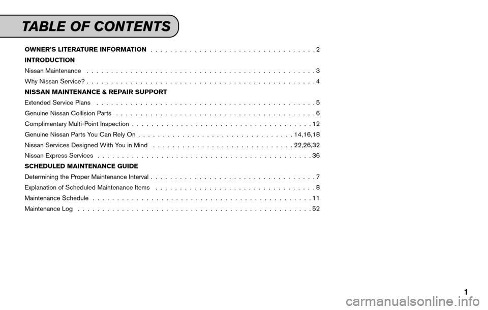 NISSAN VERSA 2011 1.G Service And Maintenance Guide 