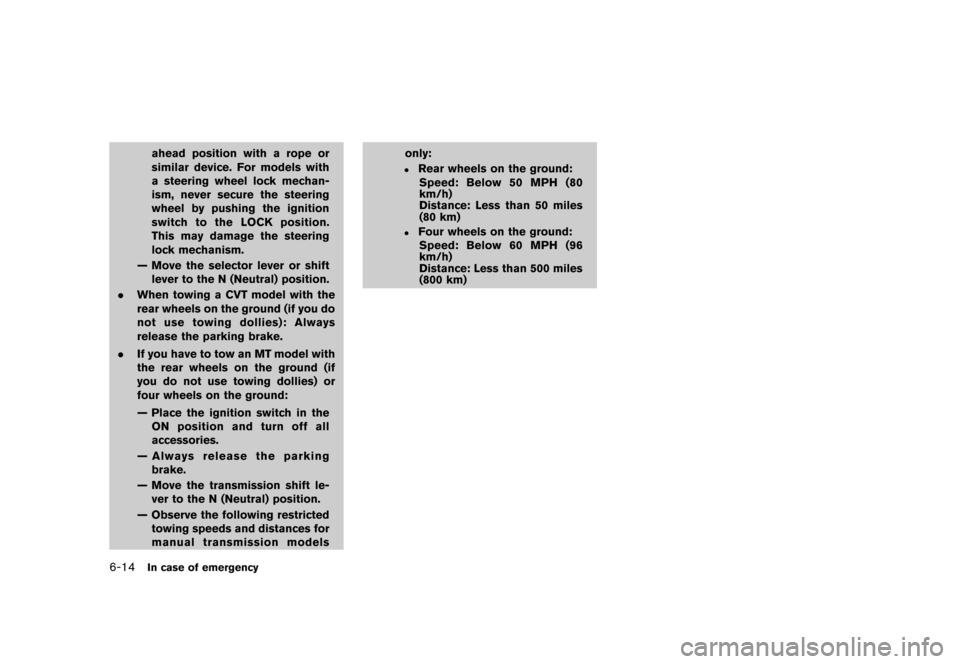 NISSAN CUBE 2011 3.G Owners Manual NISSAN CUBE 2011 3.G Owners Manual, Page 262