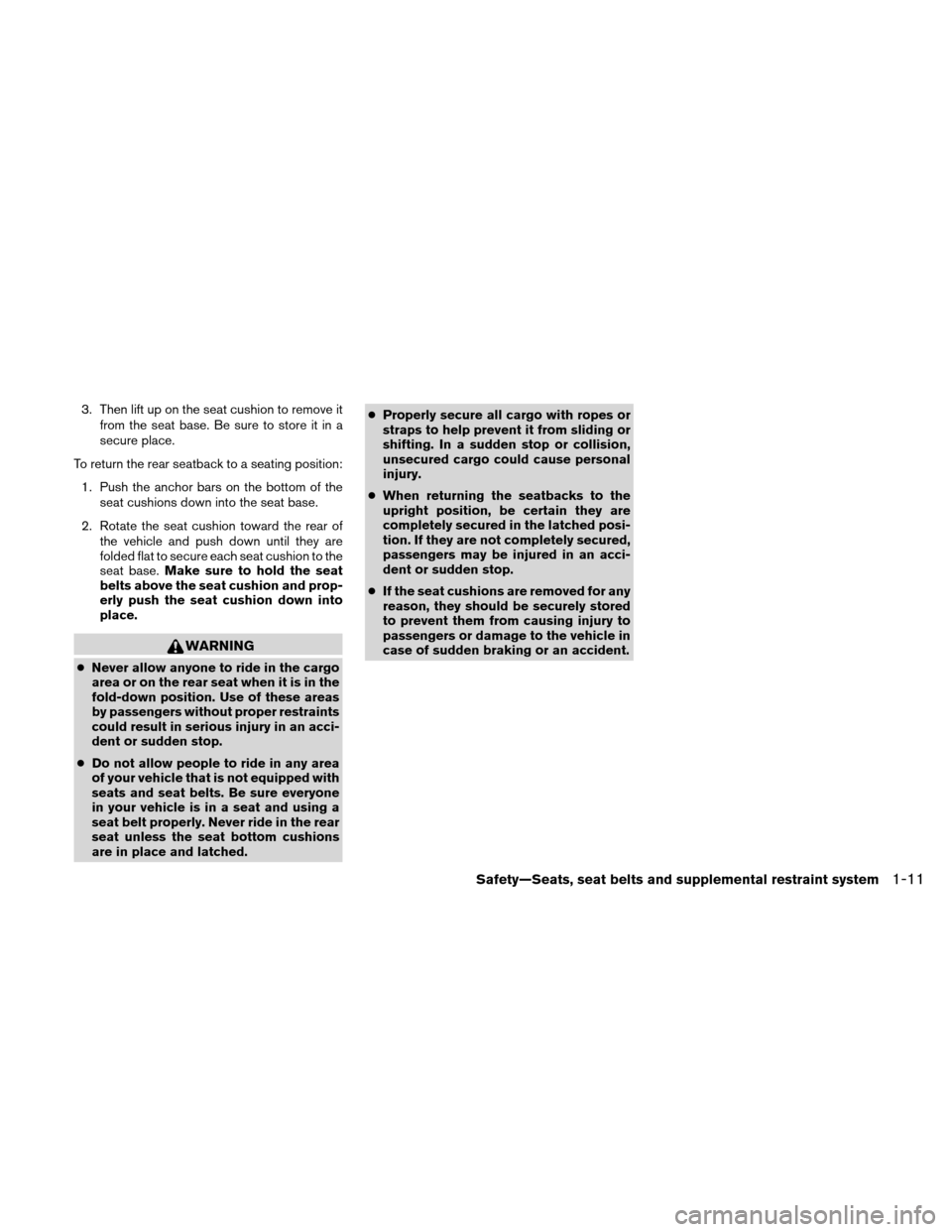 NISSAN XTERRA 2011 N50 / 2.G Owners Manual NISSAN XTERRA 2011 N50 / 2.G Owners Manual, Page 28