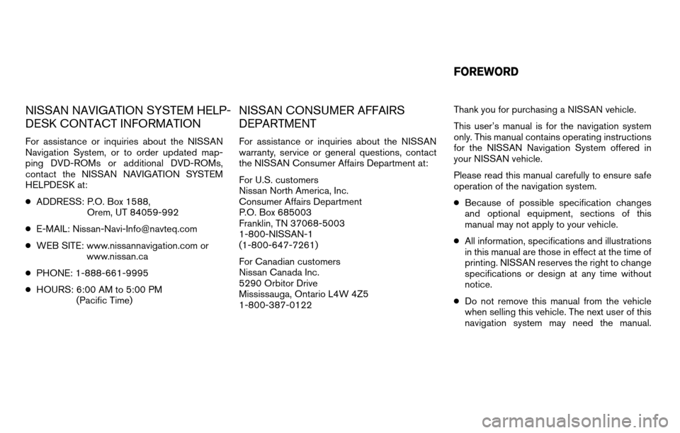 NISSAN ALTIMA COUPE 2012 D32 / 4.G Navigation Manual NISSAN ALTIMA COUPE 2012 D32 / 4.G Navigation Manual, Page 2