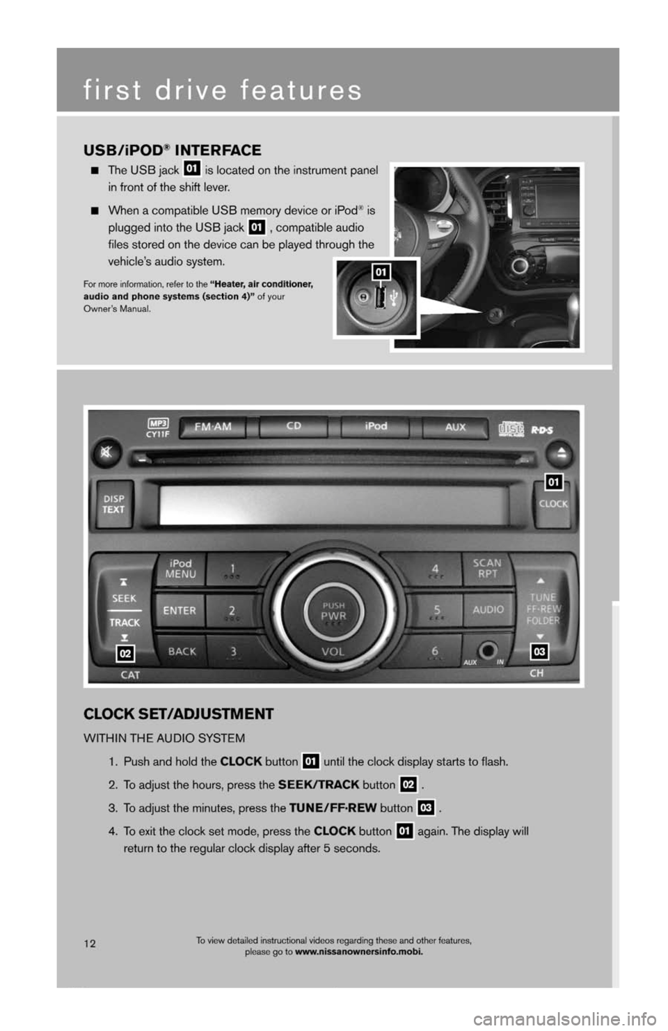 NISSAN JUKE 2013 F15 / 1.G Quick Reference Guide 