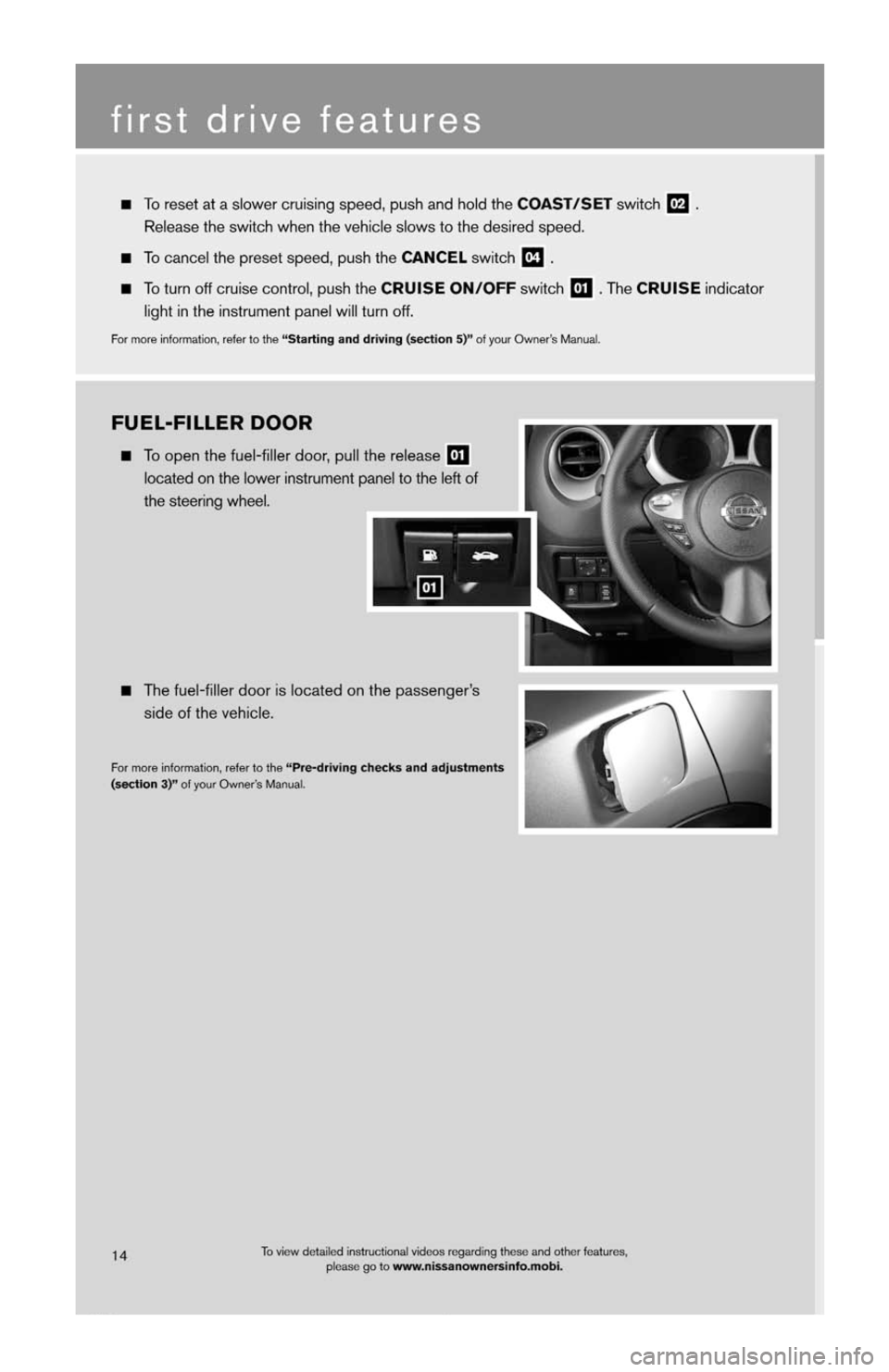 NISSAN JUKE 2013 F15 / 1.G Quick Reference Guide NISSAN JUKE 2013 F15 / 1.G Quick Reference Guide