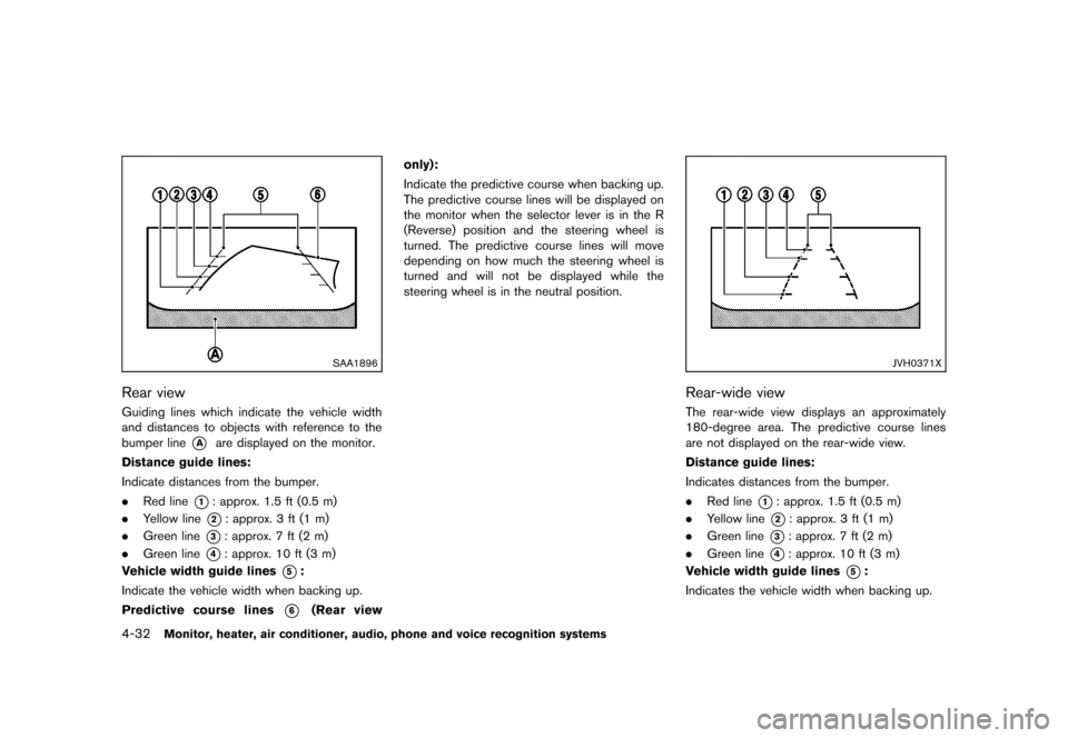 NISSAN MURANO 2013 2.G Service Manual Black plate (238,1)
[ Edit: 2012/ 7/ 31 Model: Z51-D ]
4-32Monitor, heater, air conditioner, audio, phone and voice recognition systems
SAA1896
Rear viewGUID-13659AA8-05DC-480B-BA52-07DE39566B70Guidin