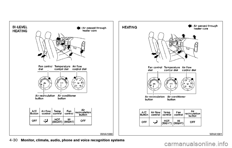 NISSAN TITAN 2013 1.G Owners Manual WHA1080WHA1081
4-30Monitor, climate, audio, phone and voice recognition systems 